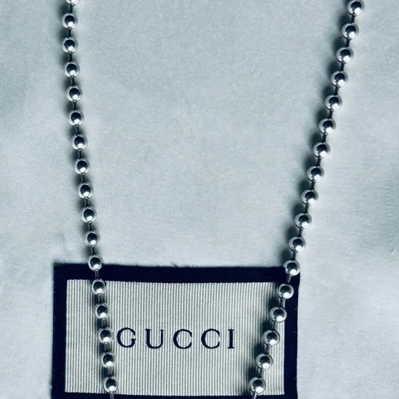 GUCCI Enamel Trio: Blue Interlocking G Necklace & (2) Turquoise Rings - Picture 3 of 16